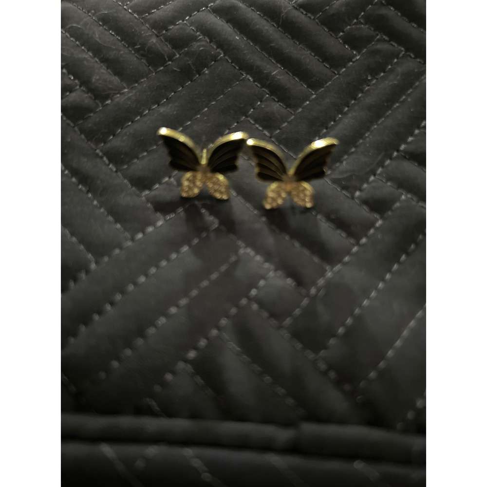 Butterfly Gold Tone Stud Earrings Elegant Jewelry Party Fashion Accessory NoBack